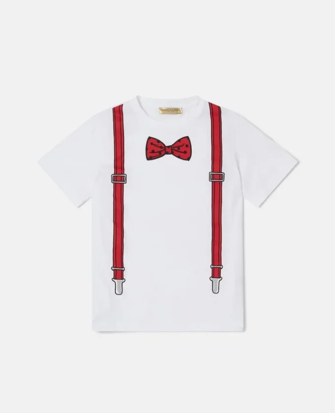 T-shirt imprimé nœud papillon et bretelles T-shirt imprimé nœud papillon et bretelles