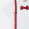 T-shirt imprimé nœud papillon et bretelles T-shirt imprimé nœud papillon et bretelles