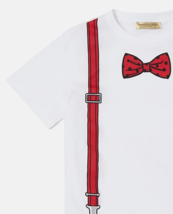 T-shirt imprimé nœud papillon et bretelles T-shirt imprimé nœud papillon et bretelles