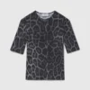 T-shirt à manches courtes imprimé léopard T-shirt à manches courtes imprimé léopard