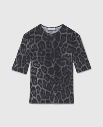 T-shirt à manches courtes imprimé léopard T-shirt à manches courtes imprimé léopard