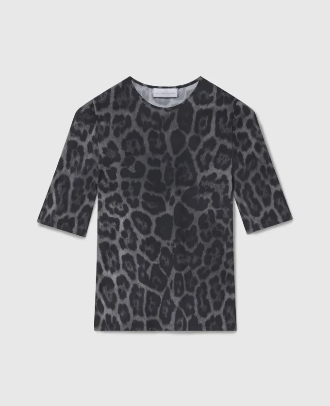 T-shirt à manches courtes imprimé léopard T-shirt à manches courtes imprimé léopard