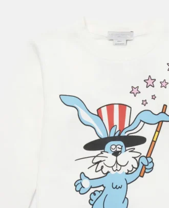 T-shirt à manches longues avec imprimé lapin magicien