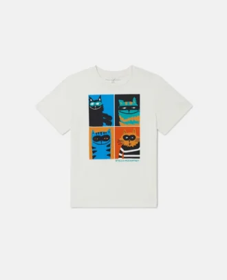 T-shirt à motif chat