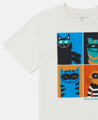 T-shirt à motif chat