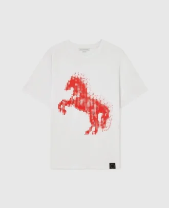 T-shirt à motif cheval peint à l&rsquo;aérographe