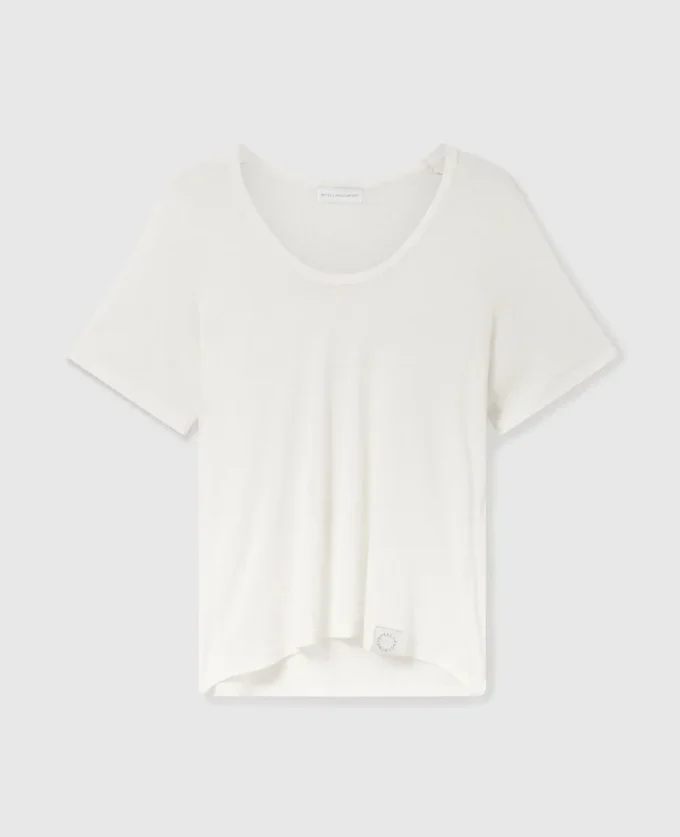 T-shirt semi-transparent à col rond T-shirt semi-transparent à col rond