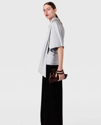 Top asymétrique à col noué