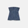Top bustier en denim délavé vintage Top bustier en denim délavé vintage