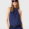 Top en satin à dos nu Top en satin à dos nu