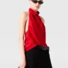 Top en satin à dos nu Top en satin à dos nu