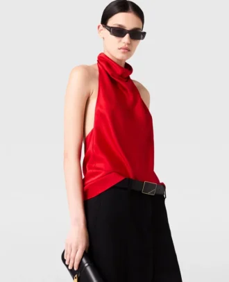 Top en satin à dos nu