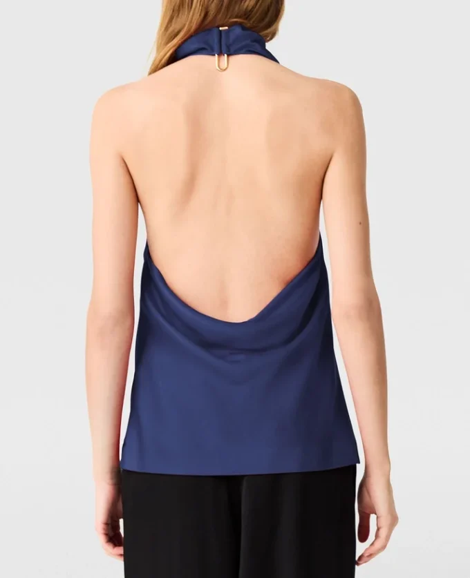 Top en satin à dos nu Top en satin à dos nu