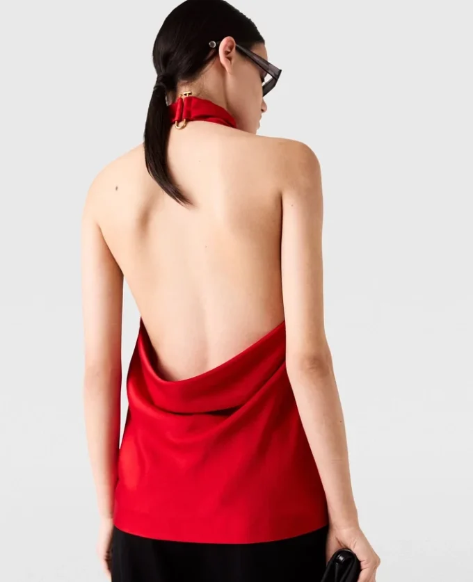 Top en satin à dos nu Top en satin à dos nu