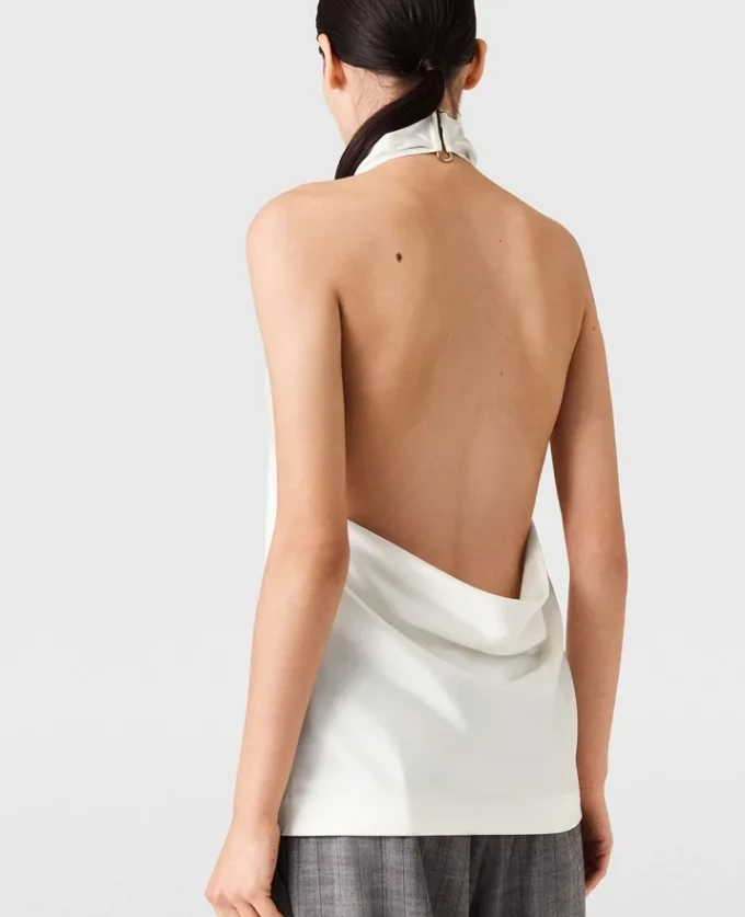 Top en satin à dos nu Top en satin à dos nu