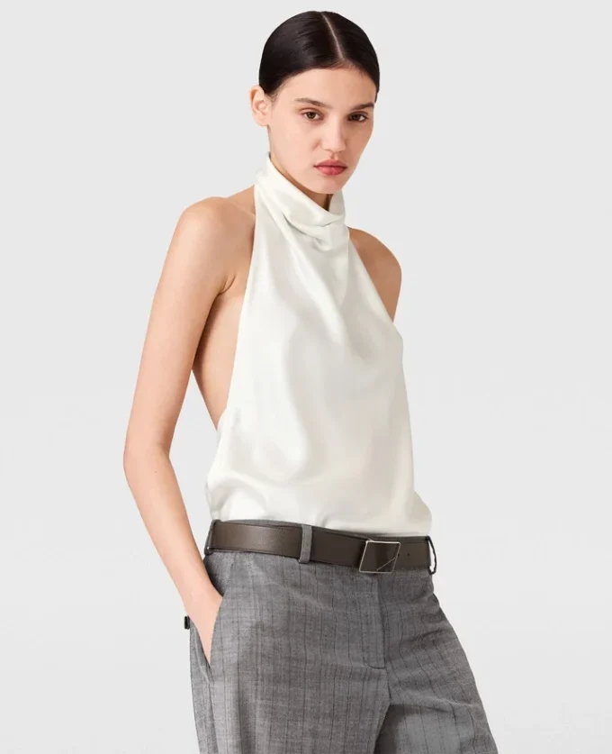 Top en satin à dos nu Top en satin à dos nu