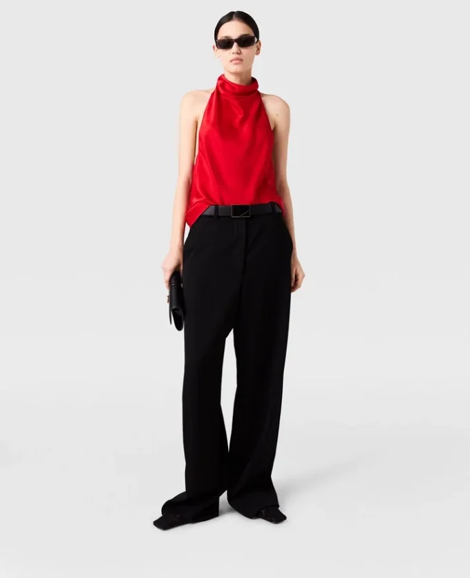 Top en satin à dos nu Top en satin à dos nu