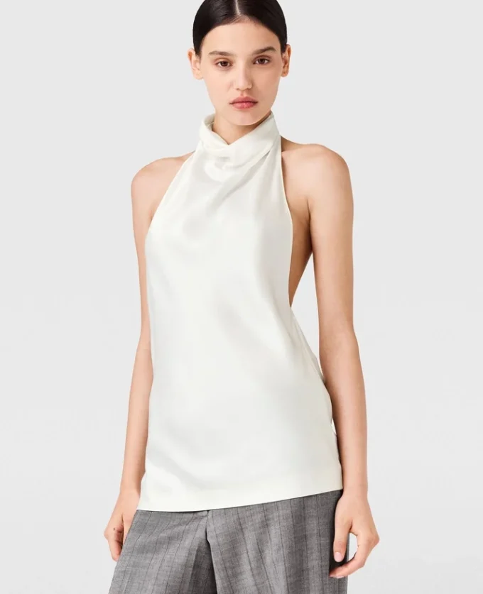 Top en satin à dos nu Top en satin à dos nu