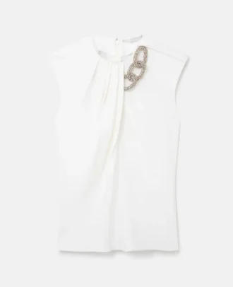 Top sans manches à chaîne en cristal Falabella