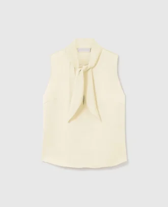 Top sans manches en satin à col noué