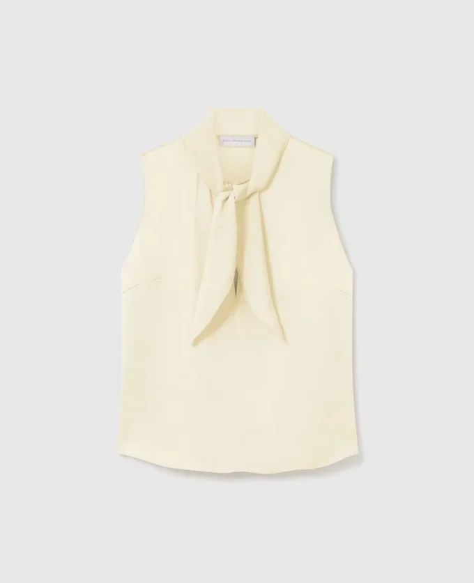 Top sans manches en satin à col noué Top sans manches en satin à col noué