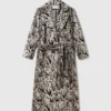 Trench-coat à ceinture en jacquard imprimé léopard nuage Trench-coat à ceinture en jacquard imprimé léopard nuage