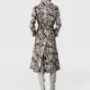 Trench-coat à ceinture en jacquard imprimé léopard nuage Trench-coat à ceinture en jacquard imprimé léopard nuage