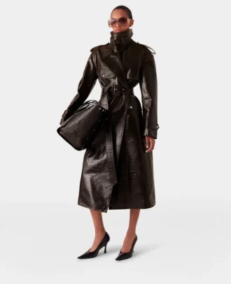 Trench-coat à motif crocodile