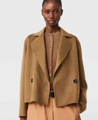 Veste caban courte à double boutonnage