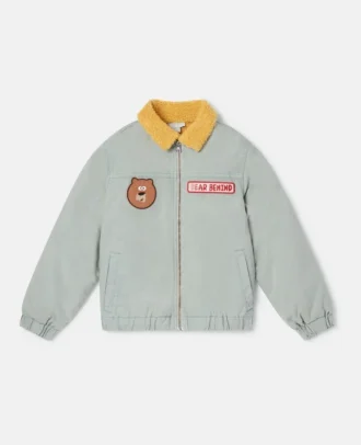 Veste à col Borg avec écusson appliqué