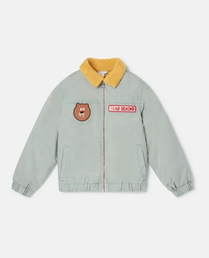 Veste à col Borg avec écusson appliqué Veste à col Borg avec écusson appliqué