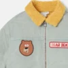 Veste à col Borg avec écusson appliqué Veste à col Borg avec écusson appliqué