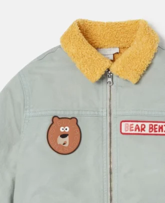 Veste à col Borg avec écusson appliqué