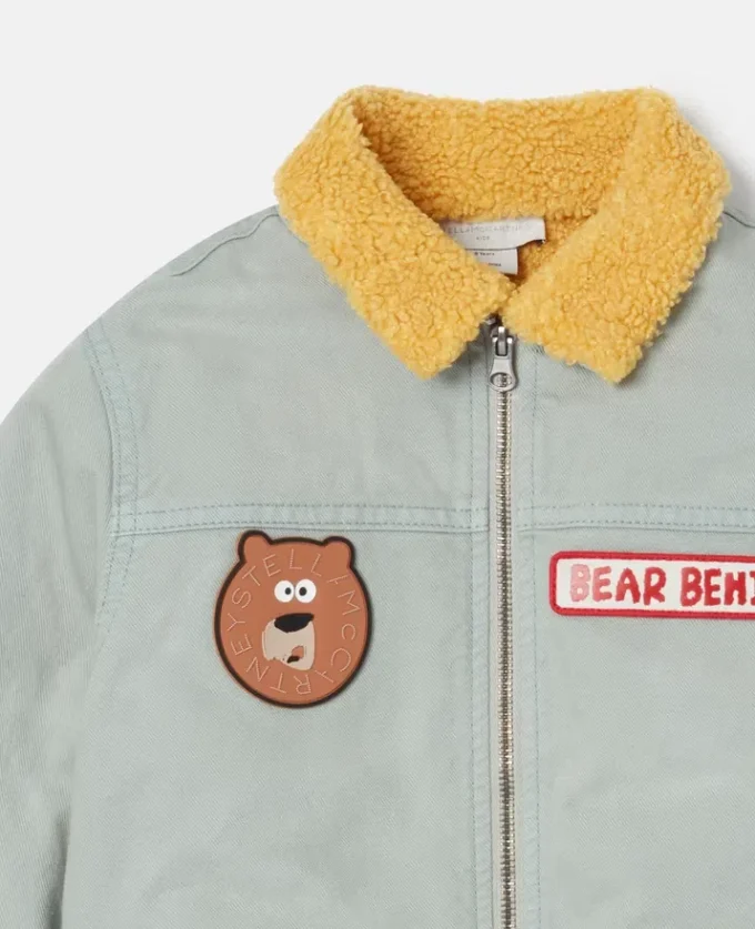 Veste à col Borg avec écusson appliqué Veste à col Borg avec écusson appliqué