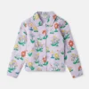 Veste à col imprimé fleurs Veste à col imprimé fleurs