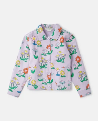 Veste à col imprimé fleurs