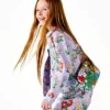 Veste à col imprimé fleurs Veste à col imprimé fleurs