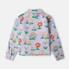 Veste à col imprimé fleurs Veste à col imprimé fleurs