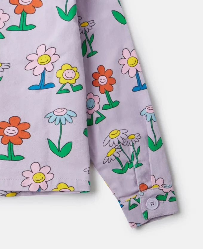 Veste à col imprimé fleurs Veste à col imprimé fleurs