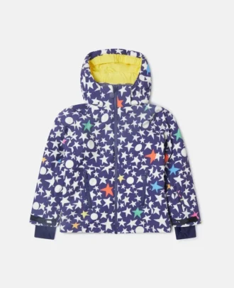 Veste de ski à capuche imprimée étoiles