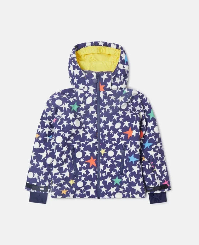 Veste de ski à capuche imprimée étoiles Veste de ski à capuche imprimée étoiles
