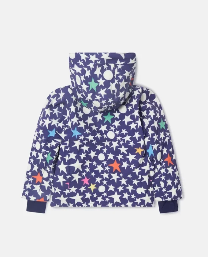 Veste de ski à capuche imprimée étoiles Veste de ski à capuche imprimée étoiles