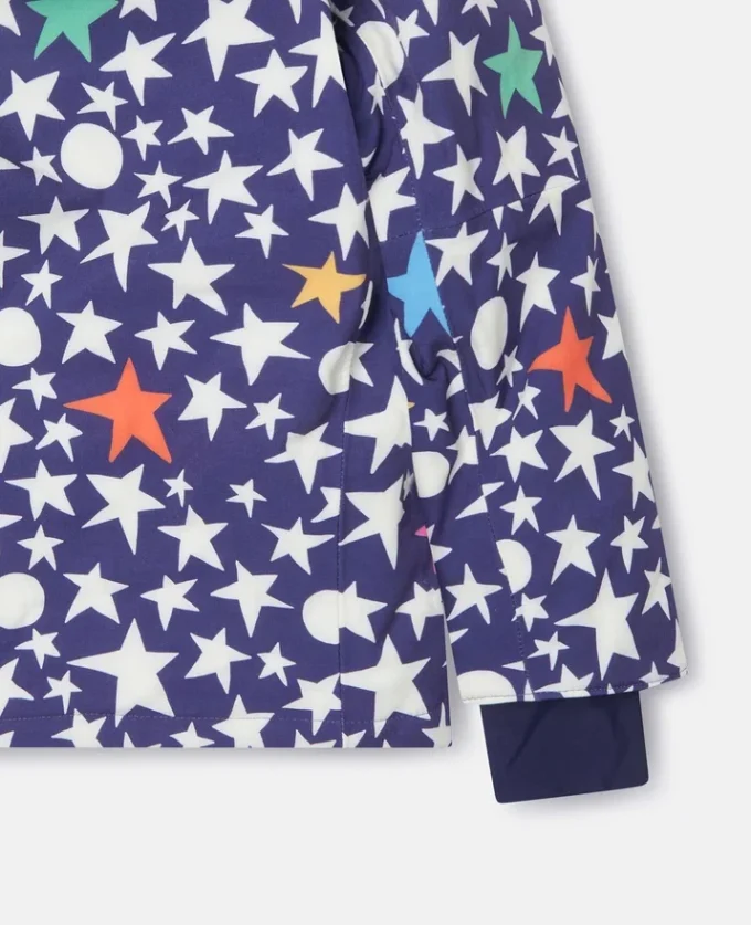 Veste de ski à capuche imprimée étoiles Veste de ski à capuche imprimée étoiles