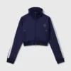 Veste de survêtement à col montant et double rayure Veste de survêtement à col montant et double rayure