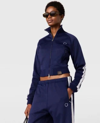 Veste de survêtement à col montant et double rayure