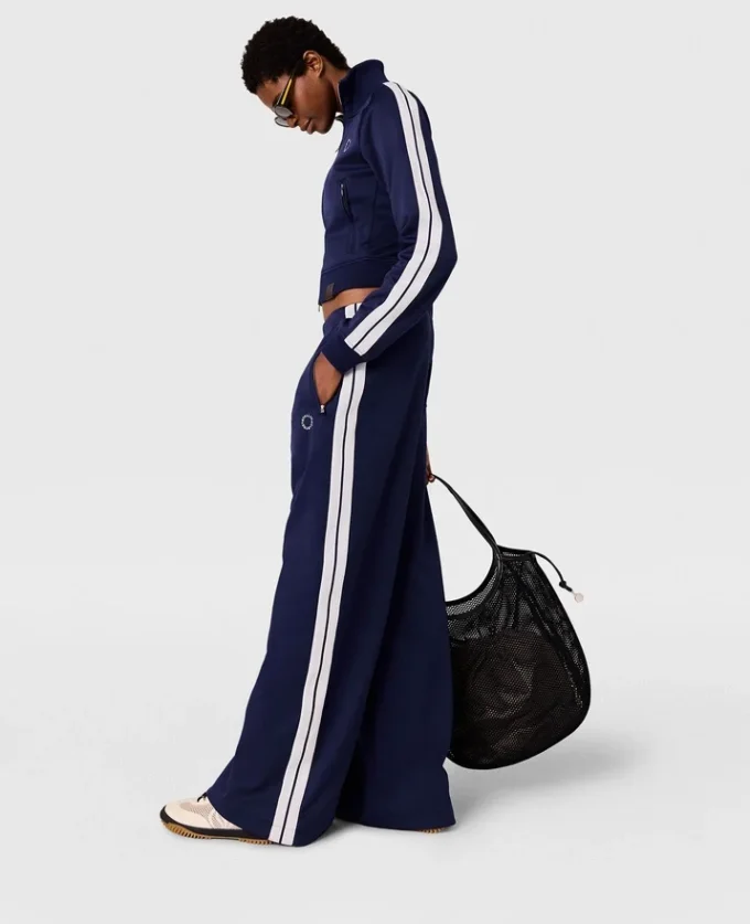 Pantalon de survêtement à double bande et taille élastiquée Pantalon de survêtement à double bande et taille élastiquée