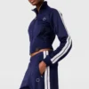 Veste de survêtement à col montant et double rayure Veste de survêtement à col montant et double rayure