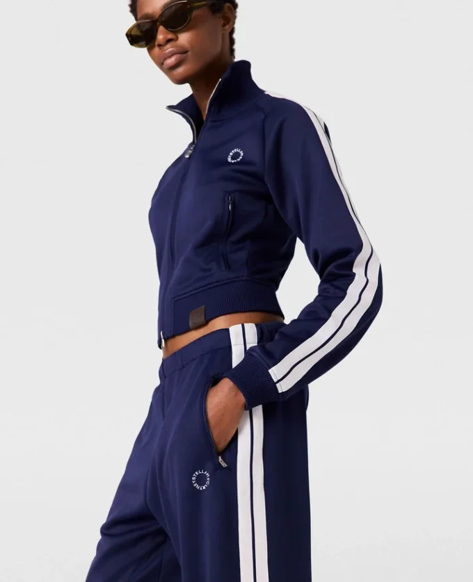 Veste de survêtement à col montant et double rayure Veste de survêtement à col montant et double rayure