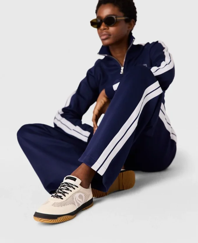 Pantalon de survêtement à double bande et taille élastiquée Pantalon de survêtement à double bande et taille élastiquée