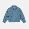 Veste en denim brodée de bijoux
